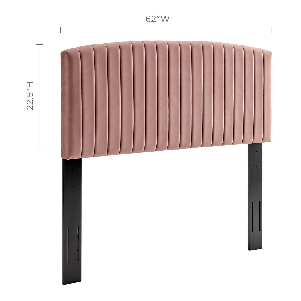Parallem Upholstered Velvet Full | Queen Headboard, Dusty Rose