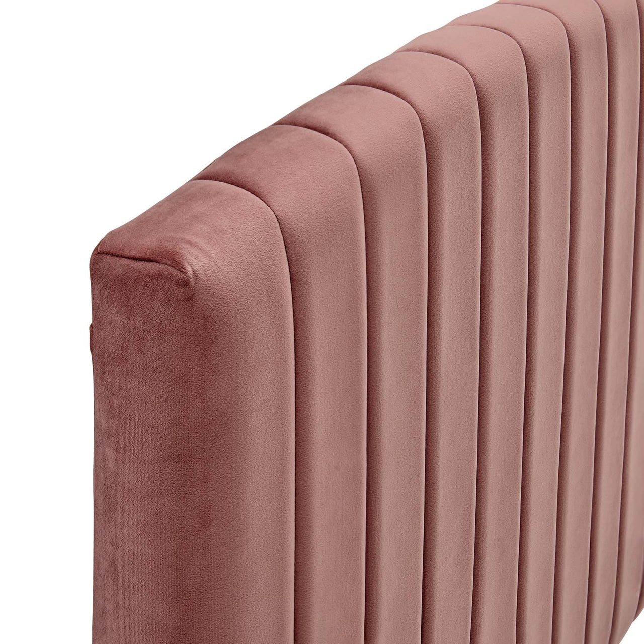 Parallem Upholstered Velvet Full | Queen Headboard, Dusty Rose