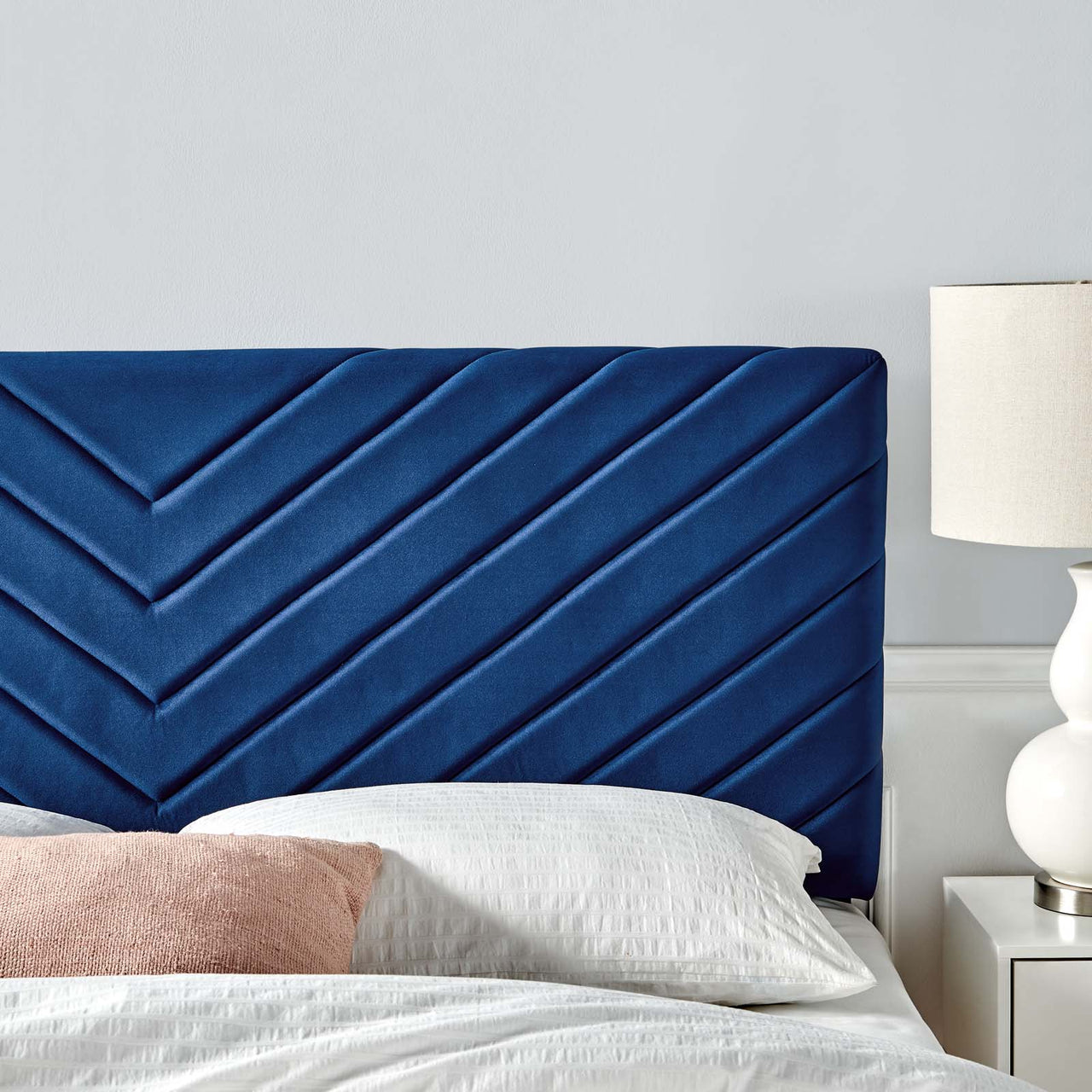 Valley Velvet Full | Queen Headboard, Navy