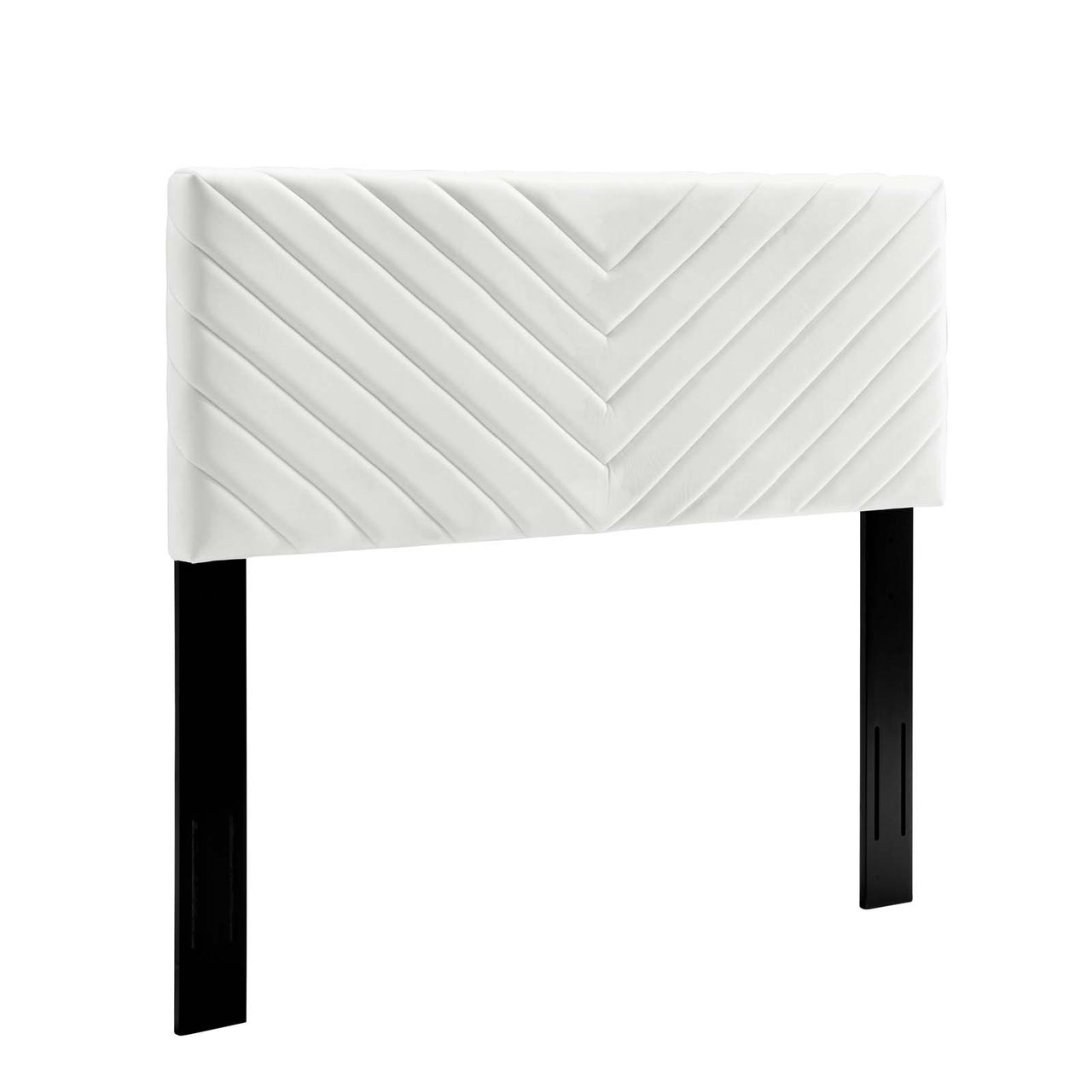 Valley Velvet Full | Queen Headboard, White