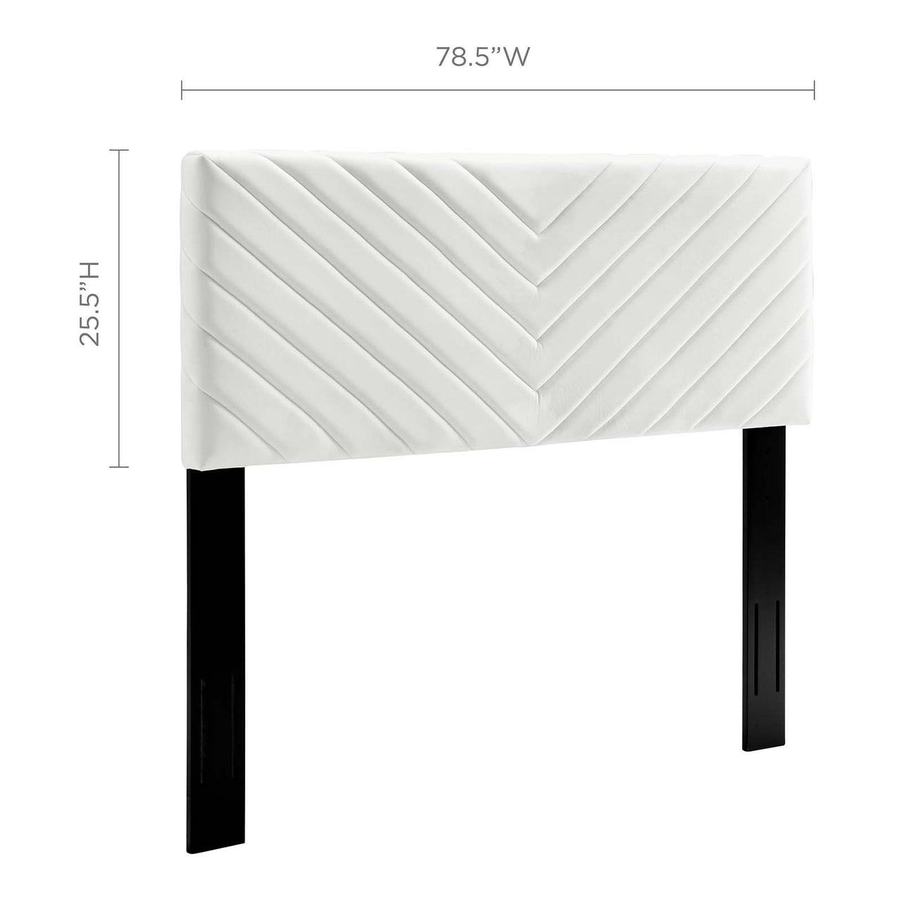 Valley Velvet King | California King Headboard, White