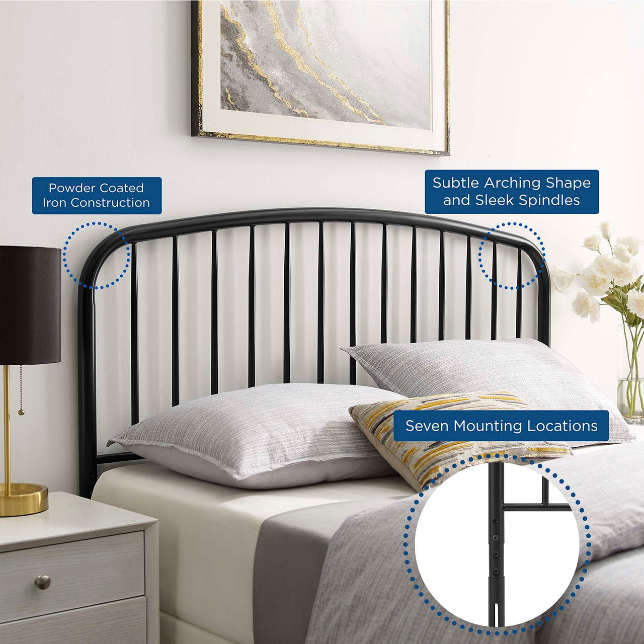 Conductor Full Headboard, Black