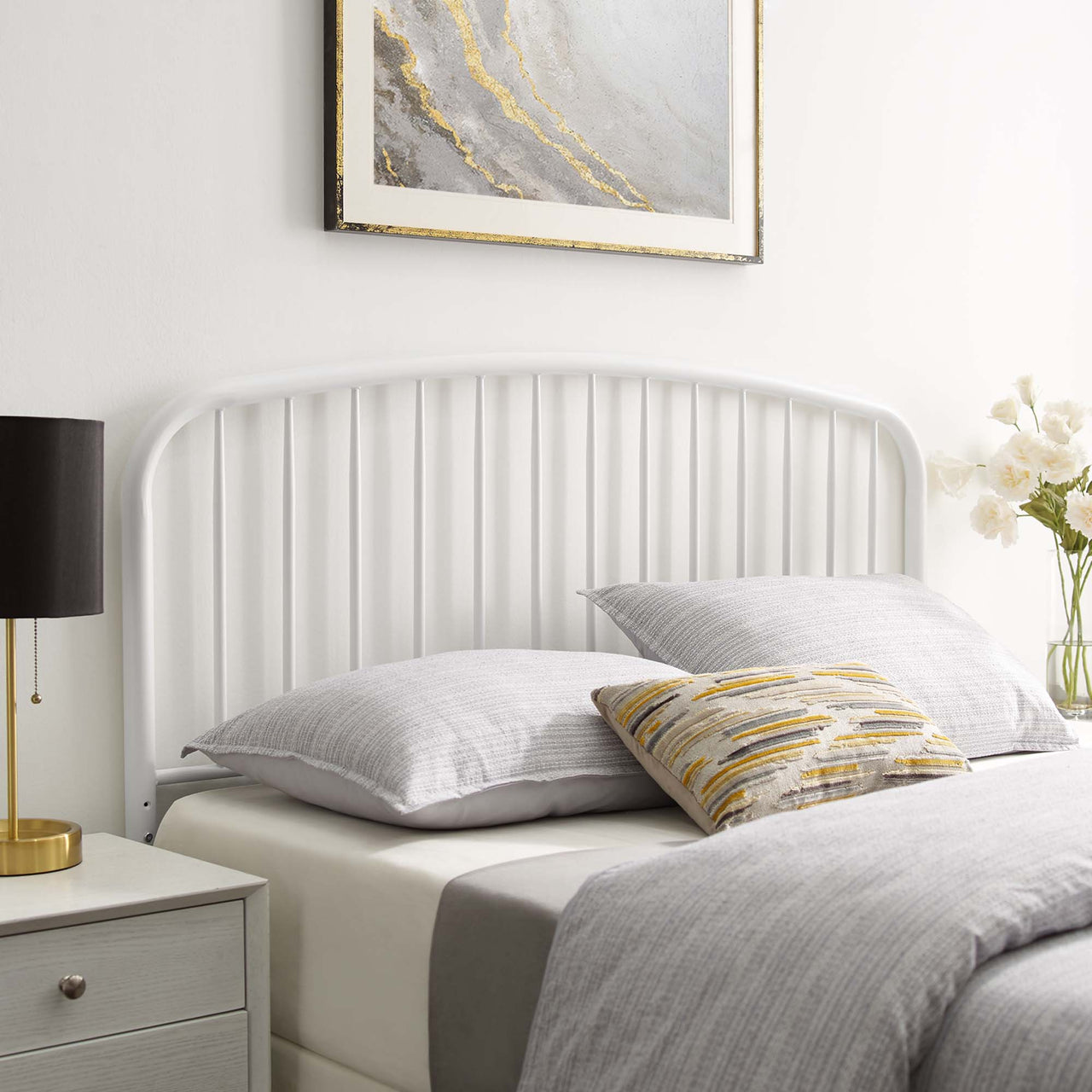 Conductor Queen Headboard, White