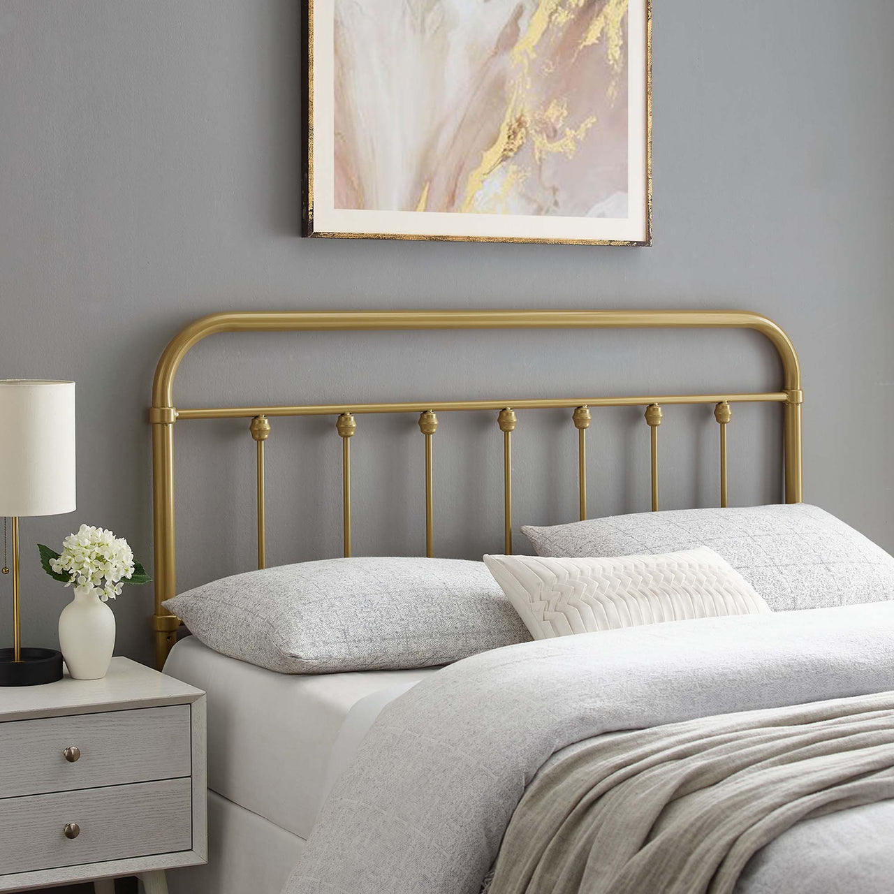 Chiron Rod Twin Headboard, Gold