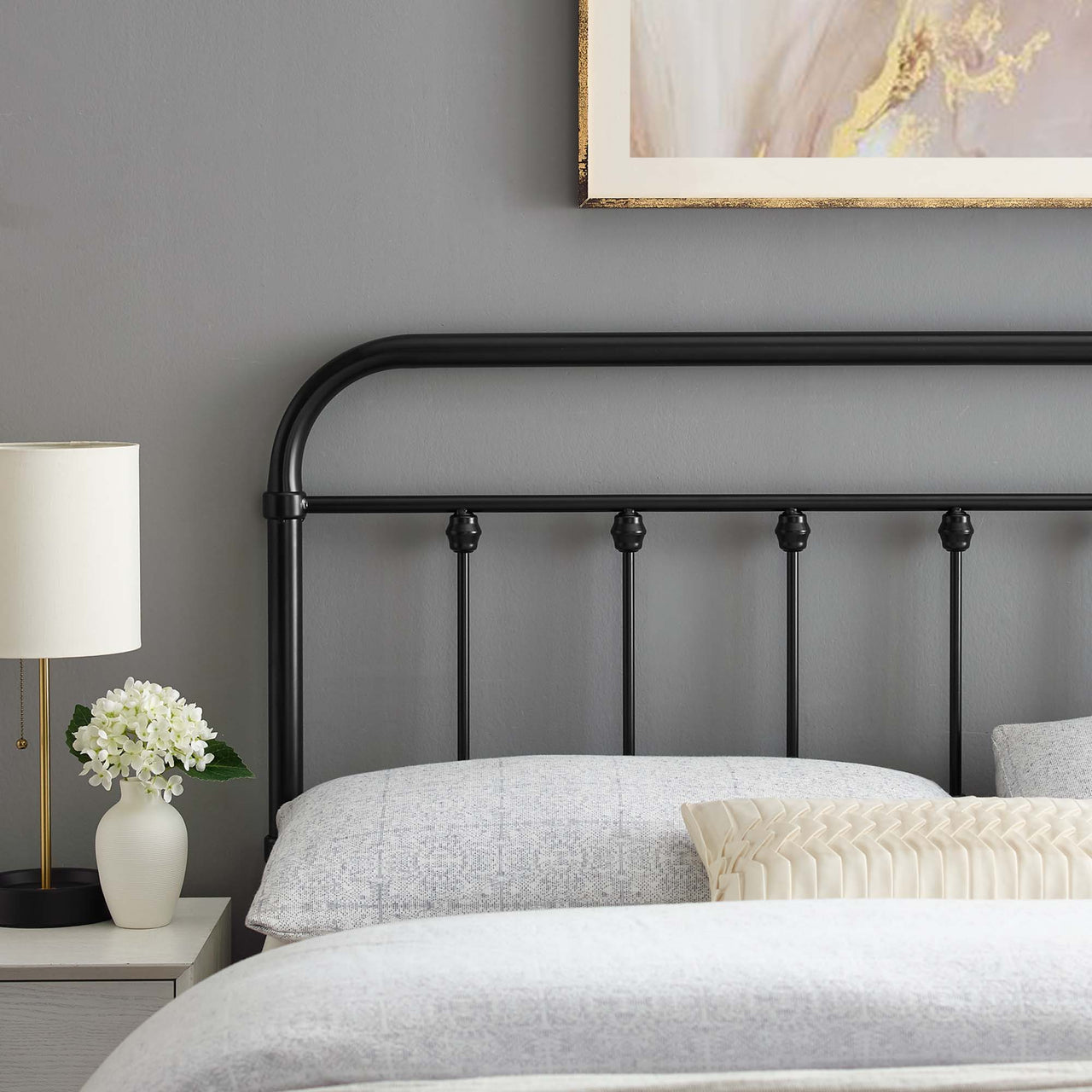 Chiron Rod Full Headboard, Black