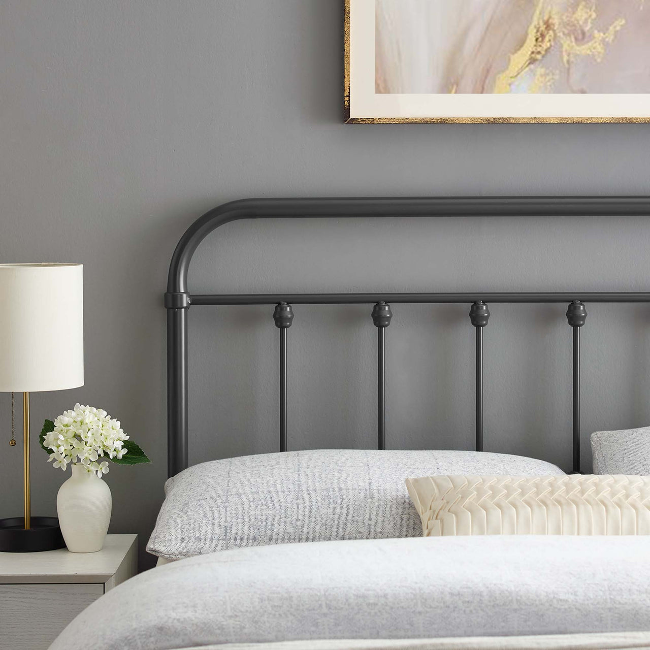 Chiron Rod Full Headboard, Gray