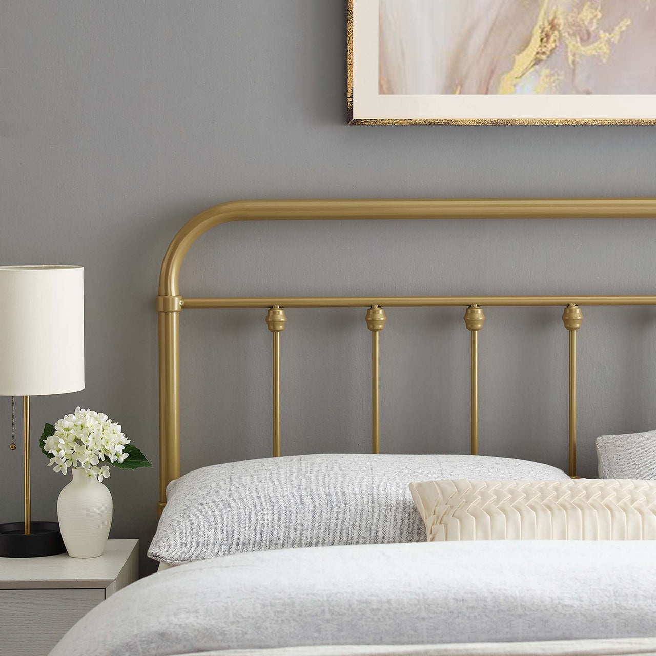 Chiron Rod King Headboard, Gold