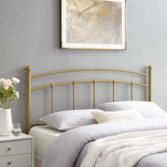 Abby Metal Full Headboard, Gold