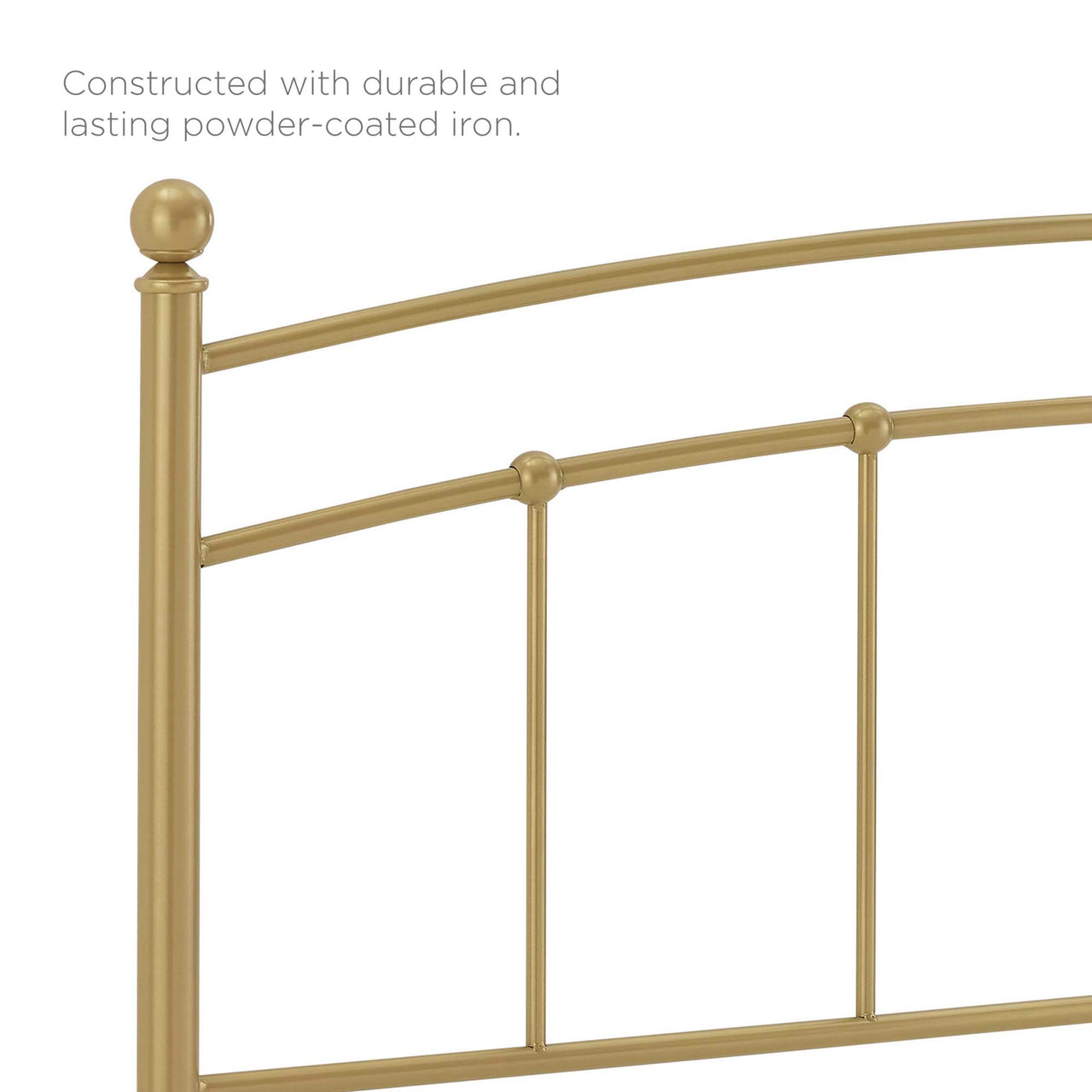 Abby Metal King Headboard, Gold