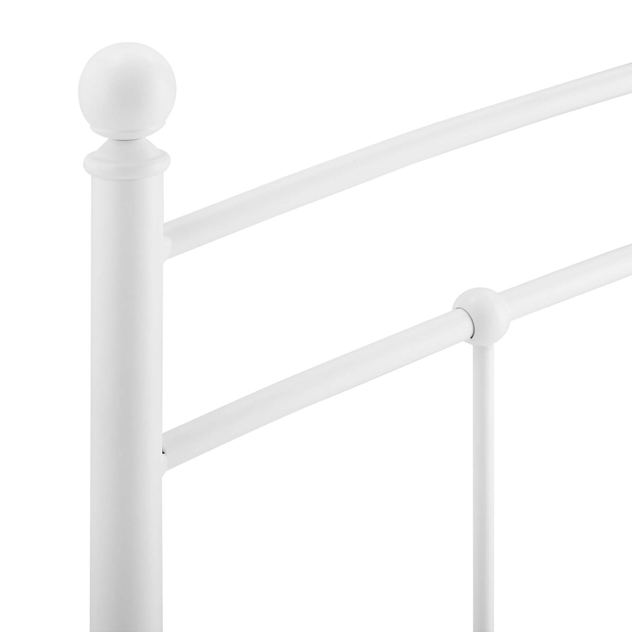 Abby Metal King Headboard, White