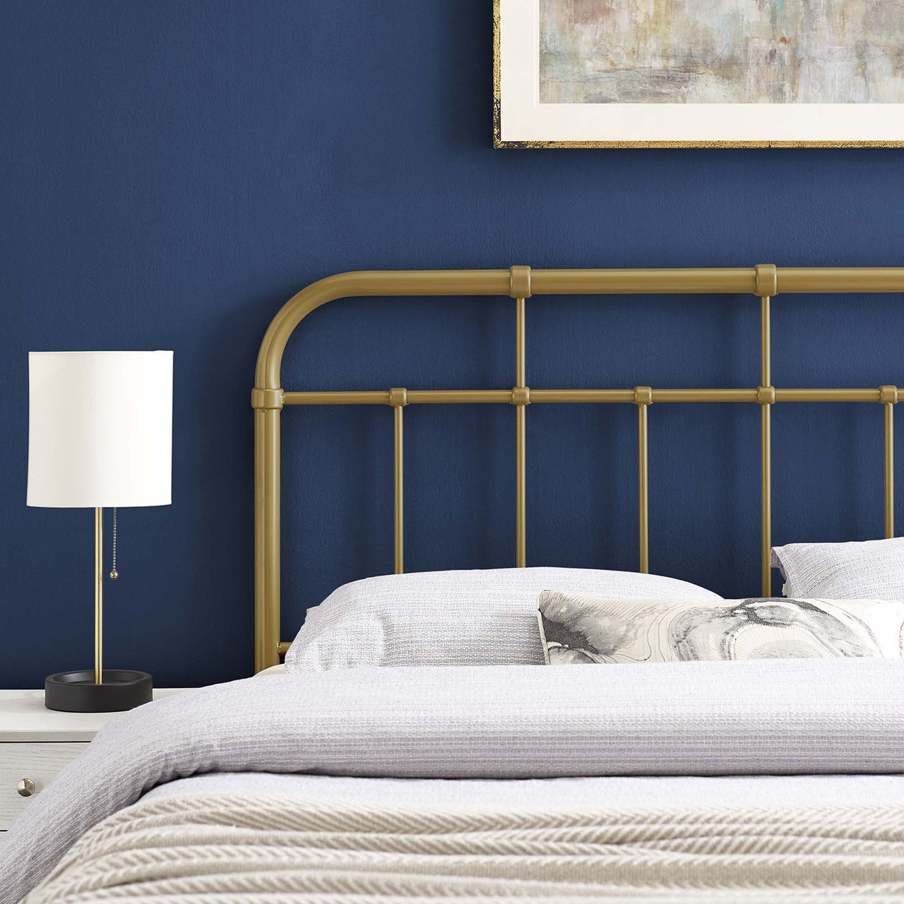 Lexxia Metal Twin Headboard, Gold