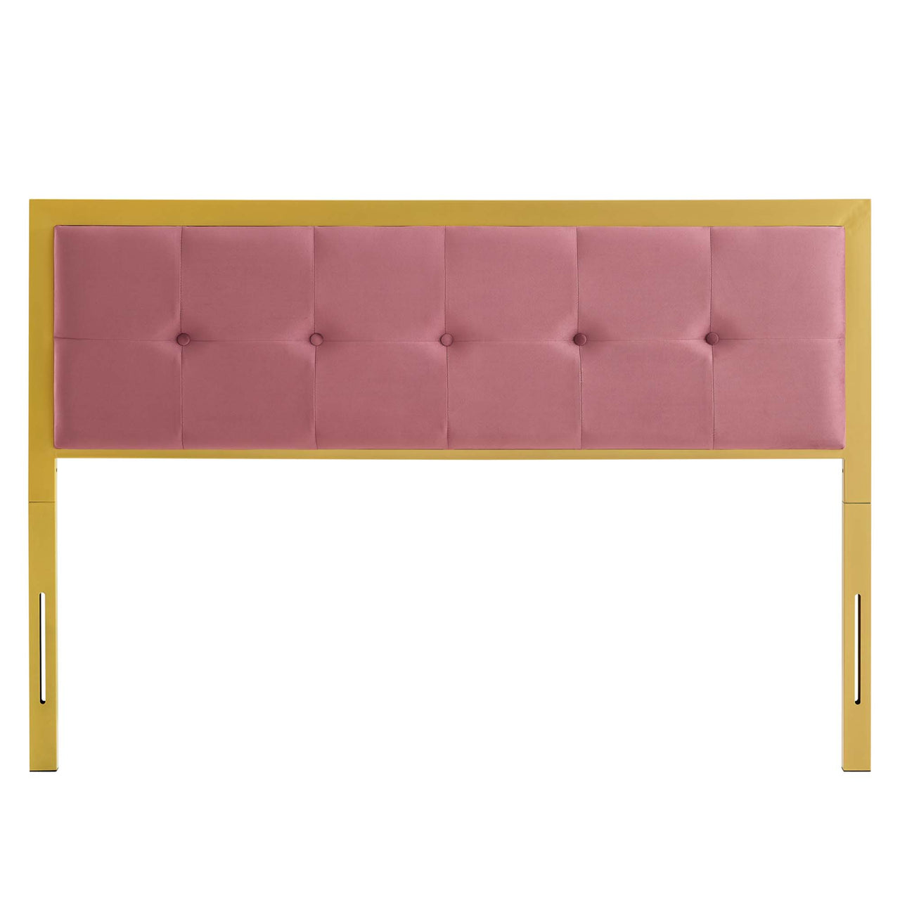 Telecom Upholstered Velvet Twin Headboard, Gold & Dusty Rose