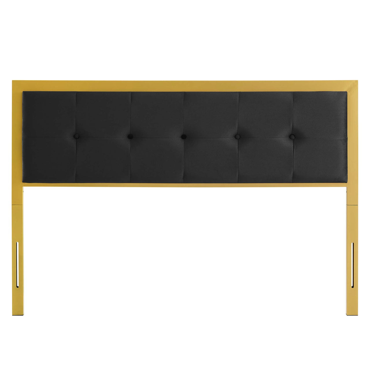 Telecom Upholstered Velvet Full Headboard, Gold & Black