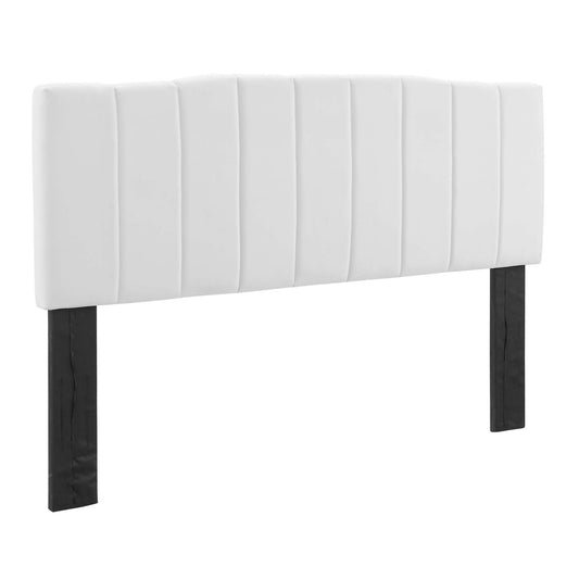 Calira Upholstered Velvet Full | Queen Headboard, White