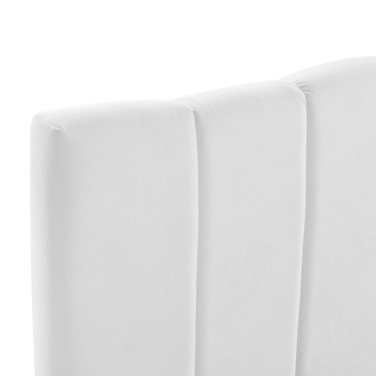 Calira Upholstered Velvet Full | Queen Headboard, White