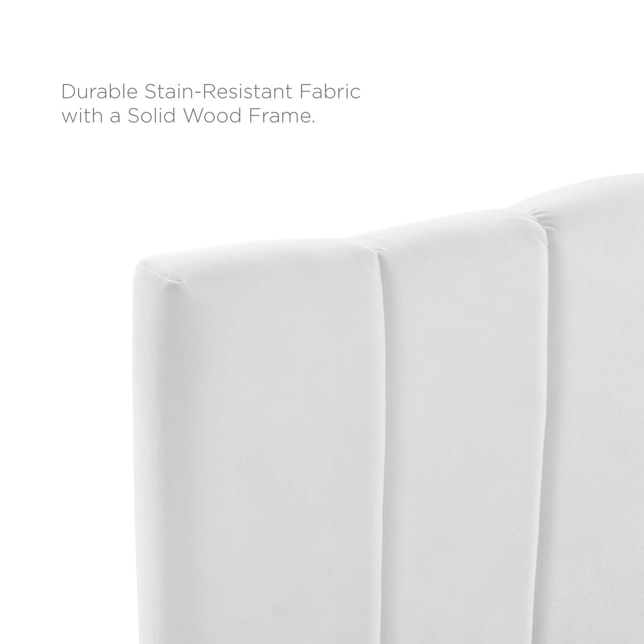 Calira Upholstered Velvet Full | Queen Headboard, White