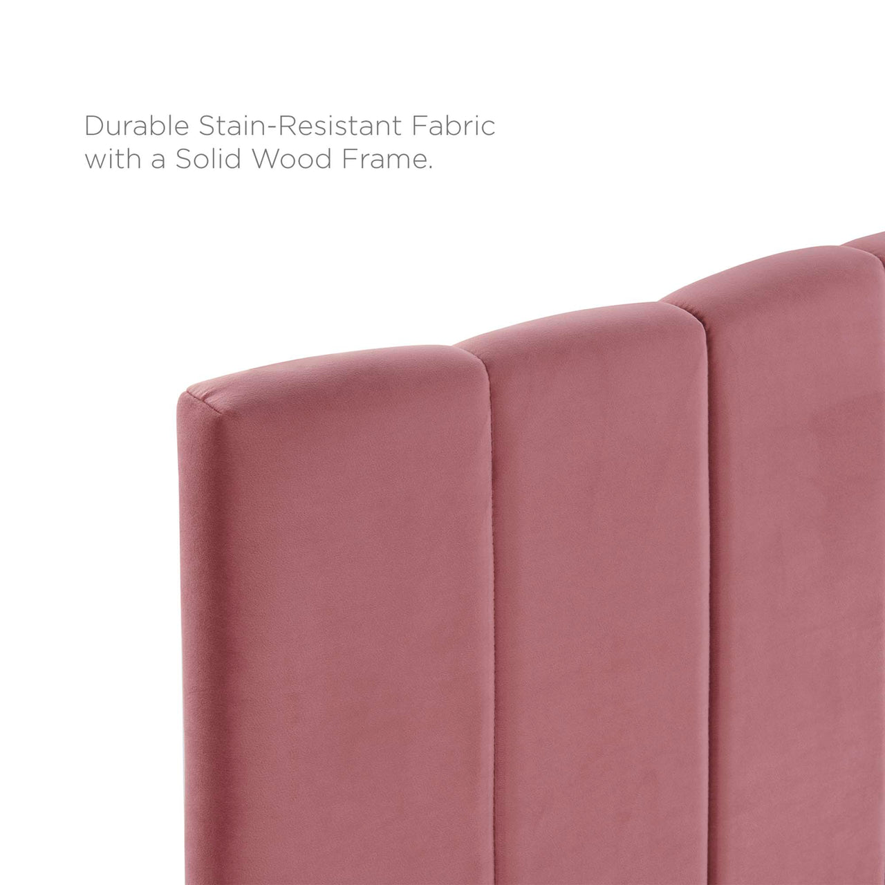Calira Upholstered Velvet King | California King Headboard, Dusty Rose