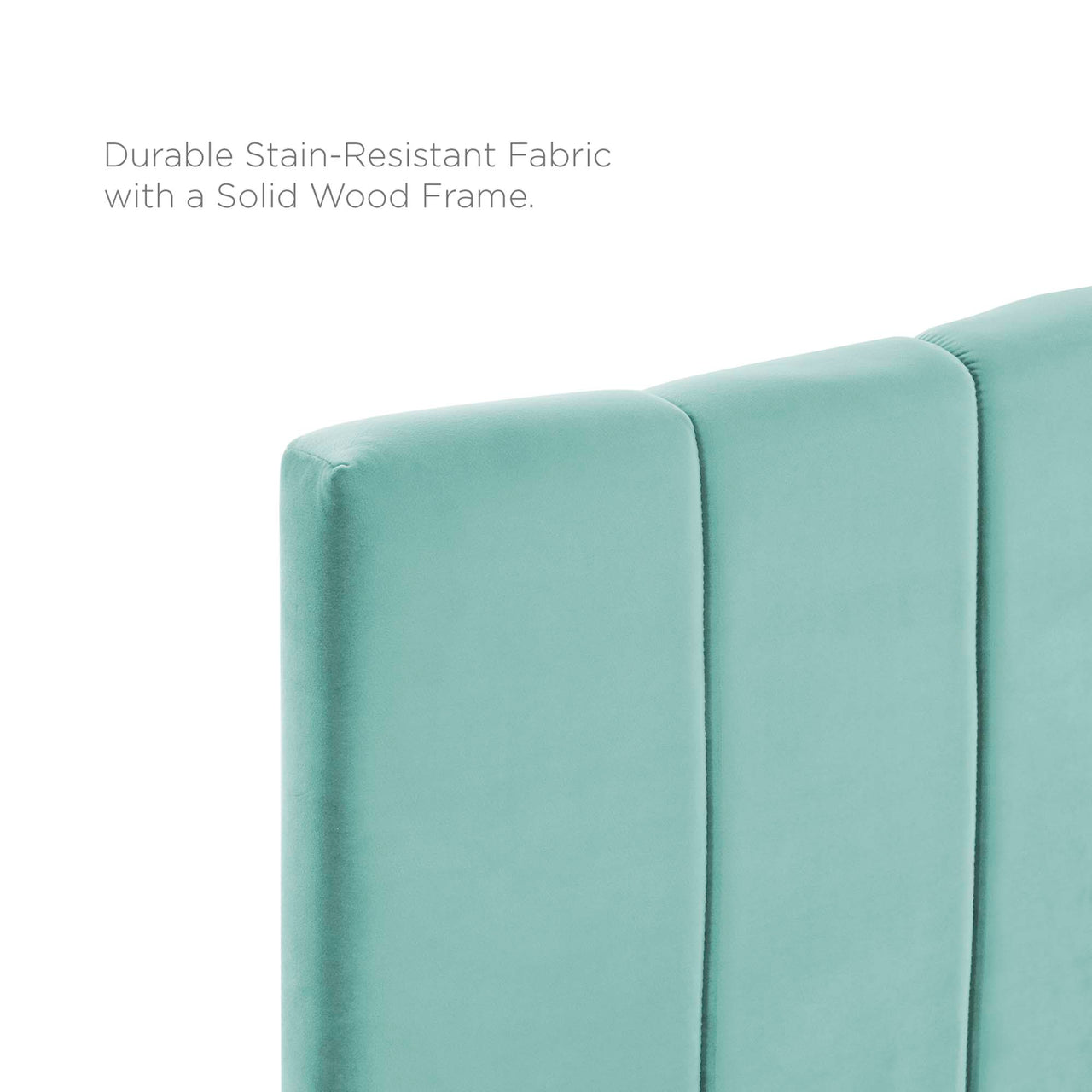 Calira Upholstered Velvet King | California King Headboard, Mint