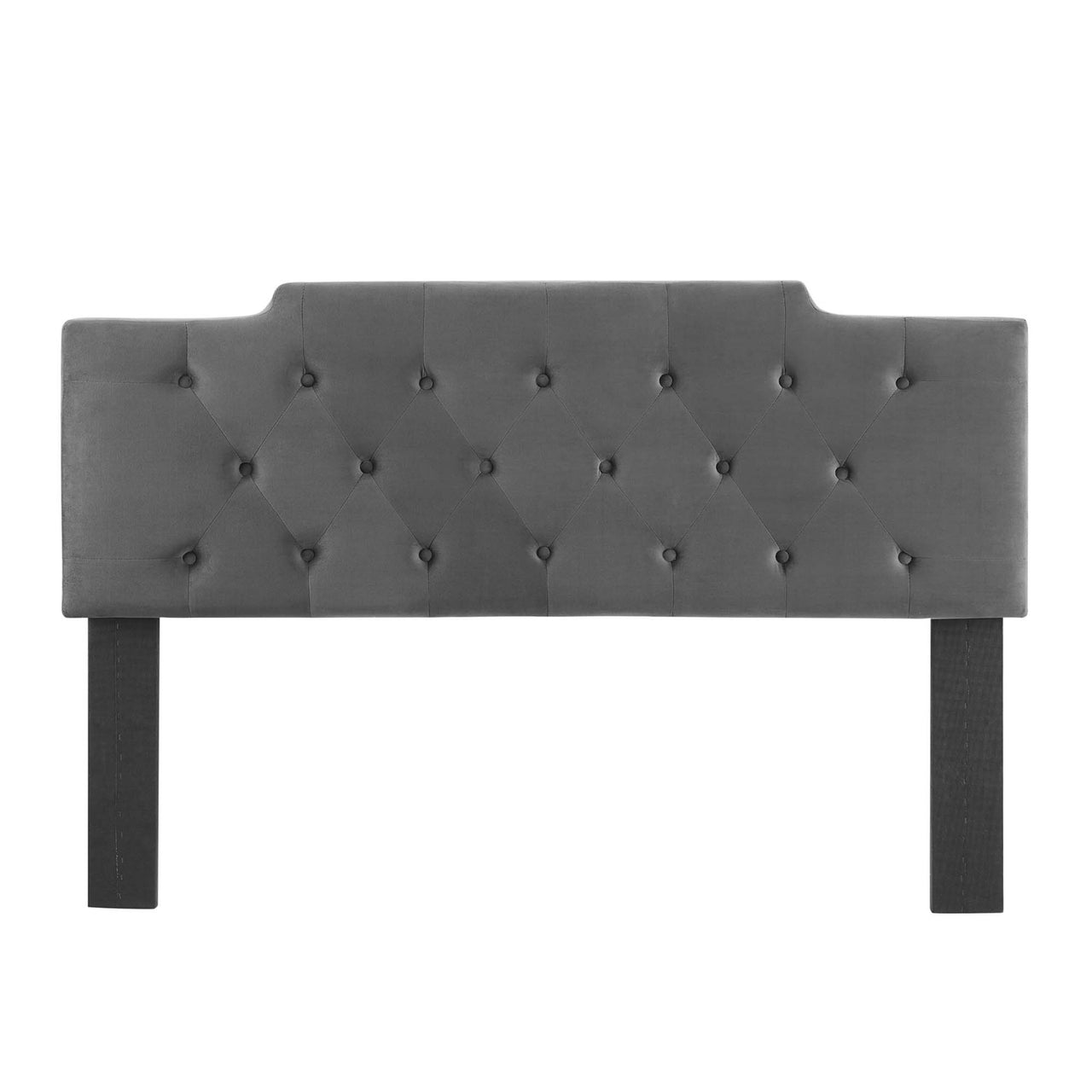 Delora Upholstered Velvet Twin Headboard, Charcoal