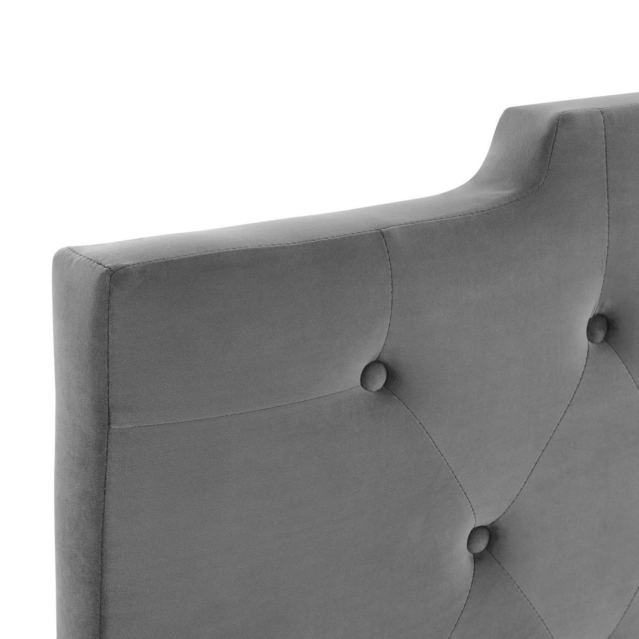 Delora Upholstered Velvet Full | Queen Headboard, Charcoal