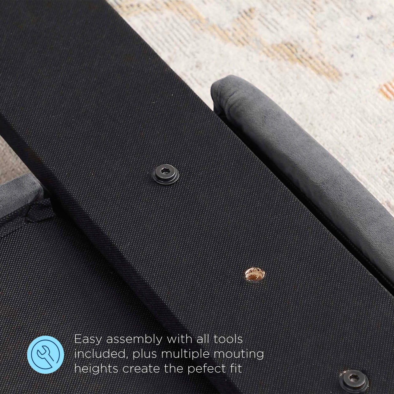 Delora Upholstered Velvet Full | Queen Headboard, Charcoal