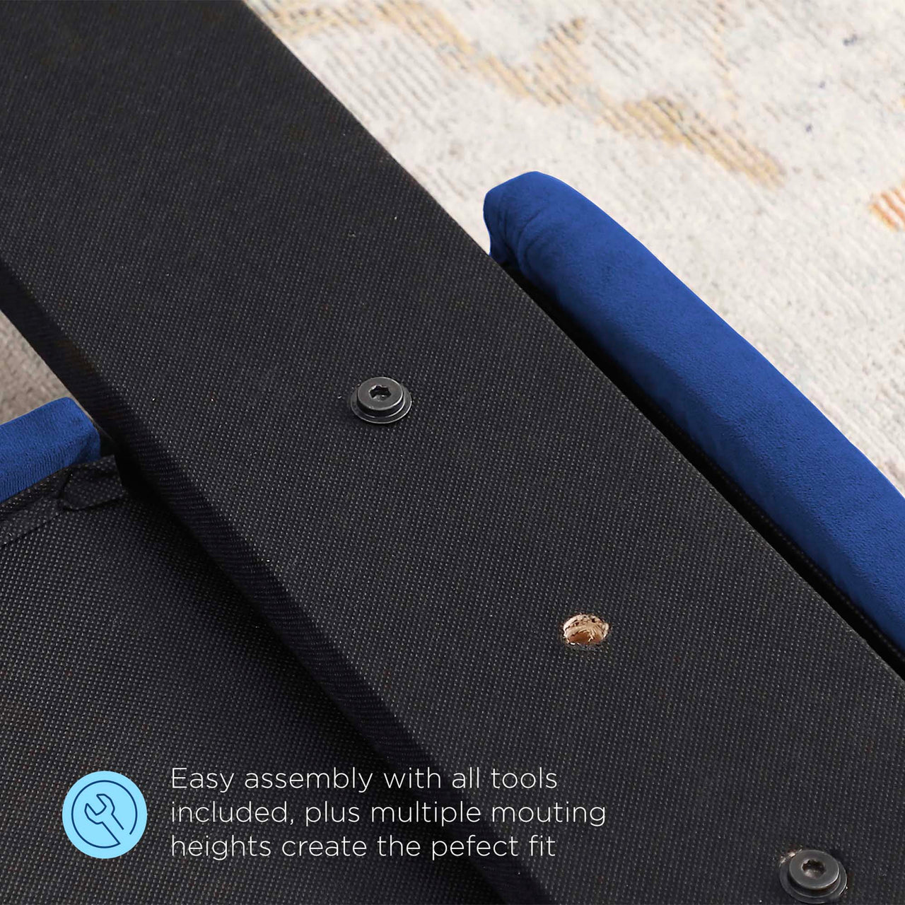 Delora Upholstered Velvet Full | Queen Headboard, Navy