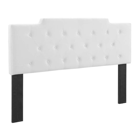 Delora Upholstered Velvet Full | Queen Headboard, White