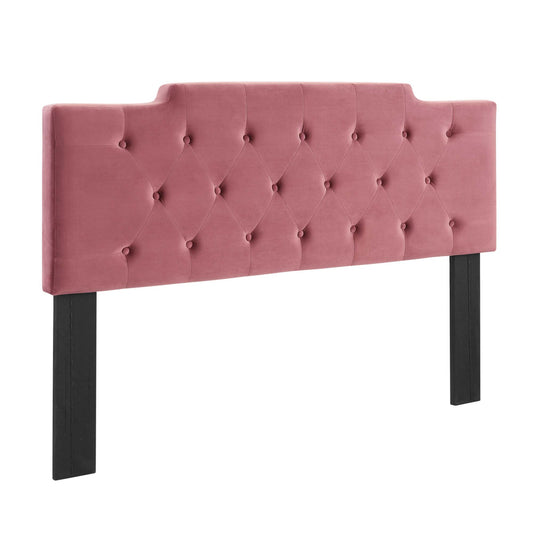 Delora Upholstered Velvet King | California King Headboard, Dusty Rose