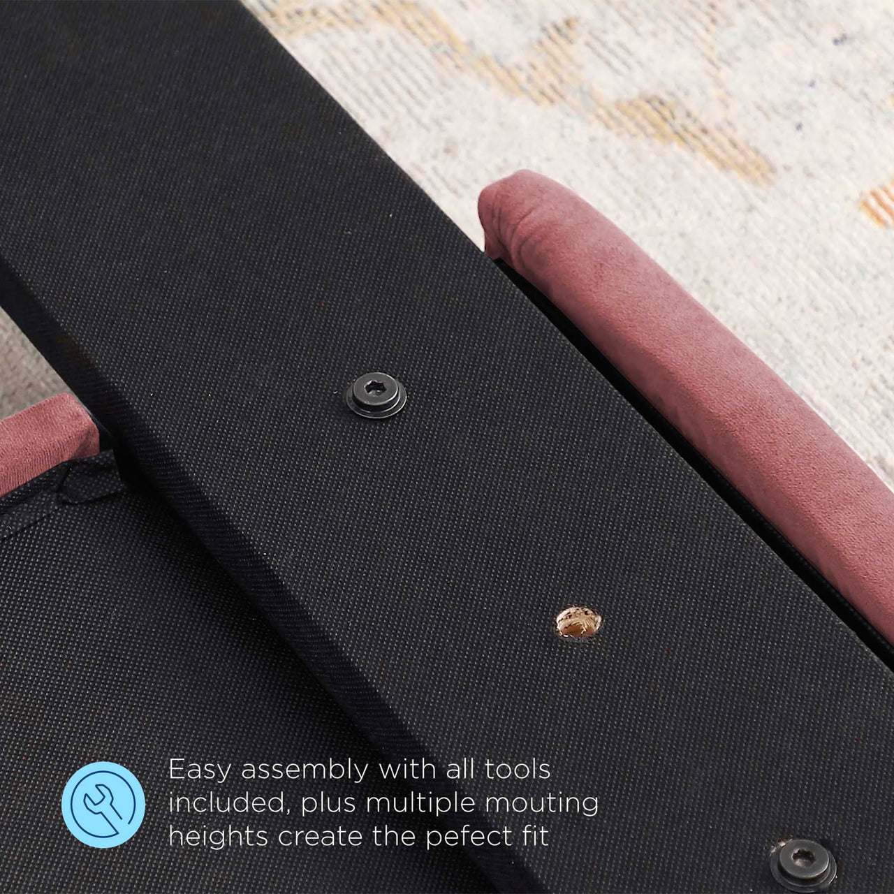 Delora Upholstered Velvet King | California King Headboard, Dusty Rose