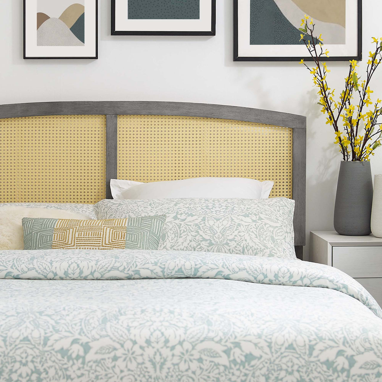 Lattice Full Headboard, Gray