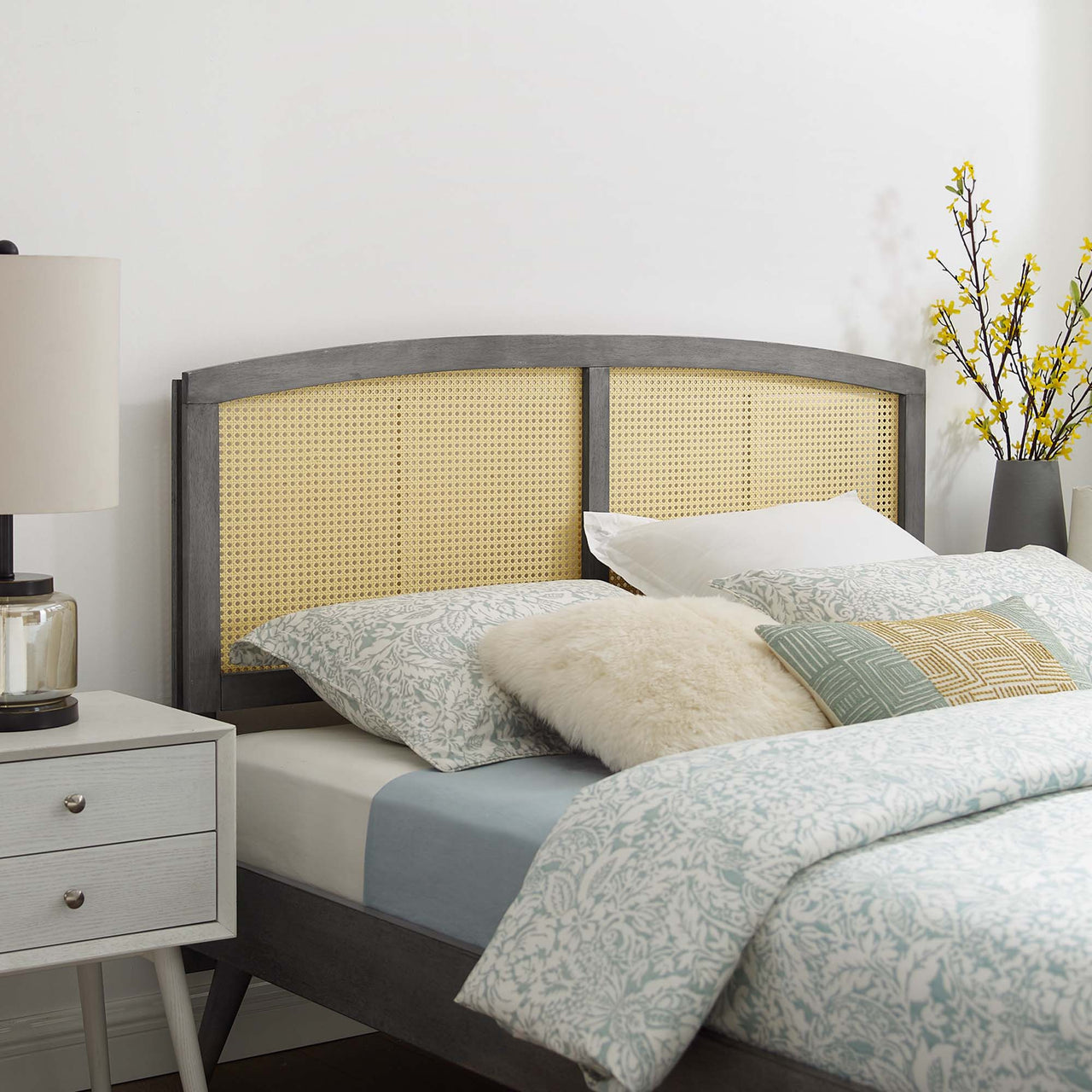 Lattice Full Headboard, Gray