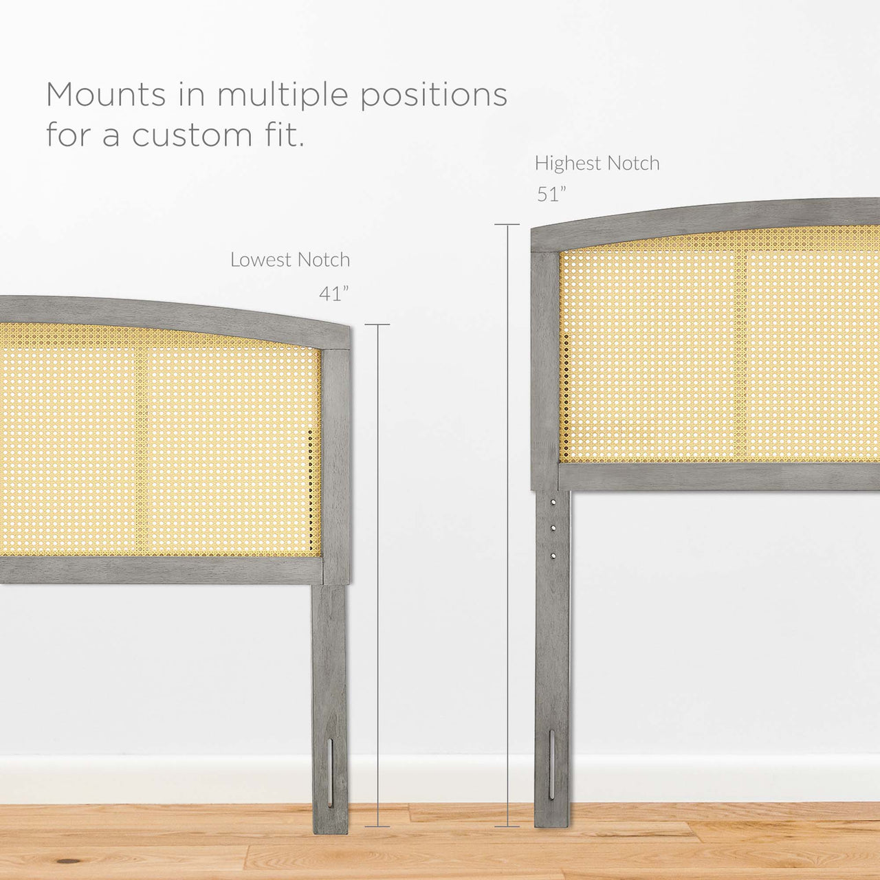 Lattice Queen Headboard, Gray