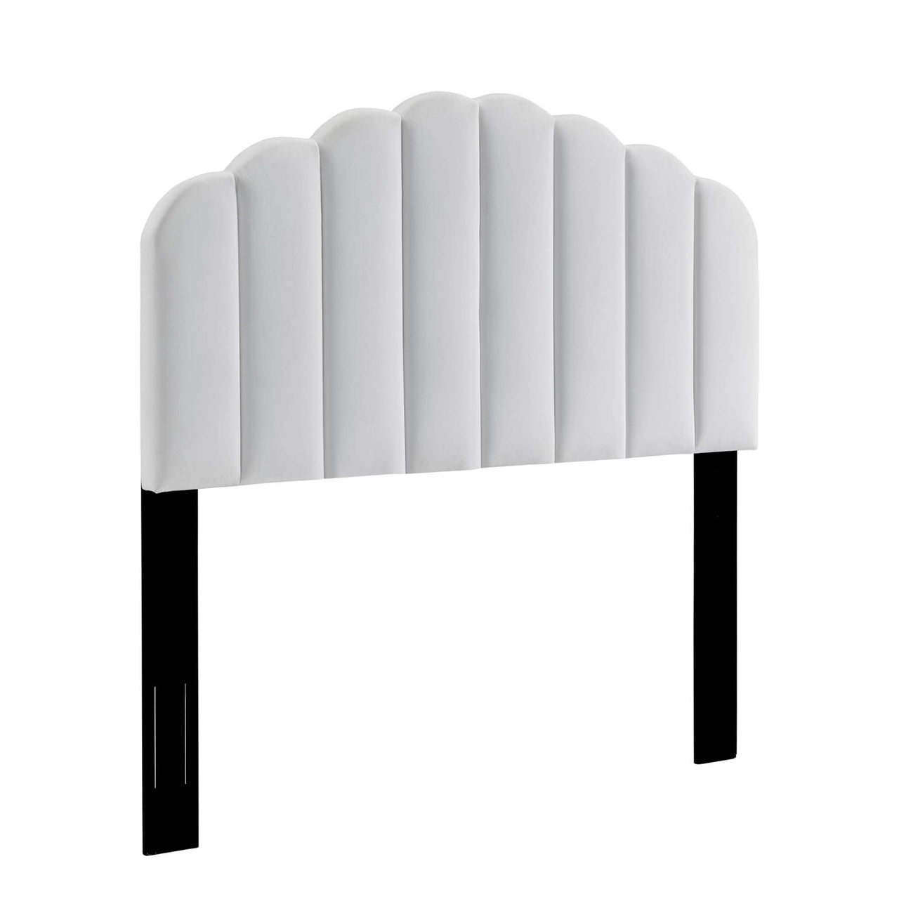 Mermaid Velvet Twin Headboard, White