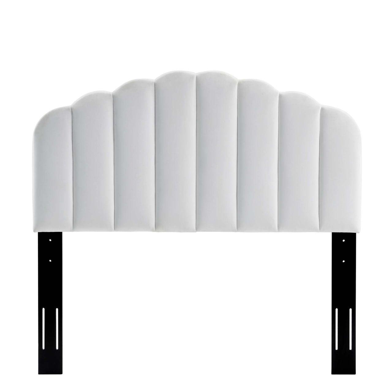 Mermaid Velvet Twin Headboard, White
