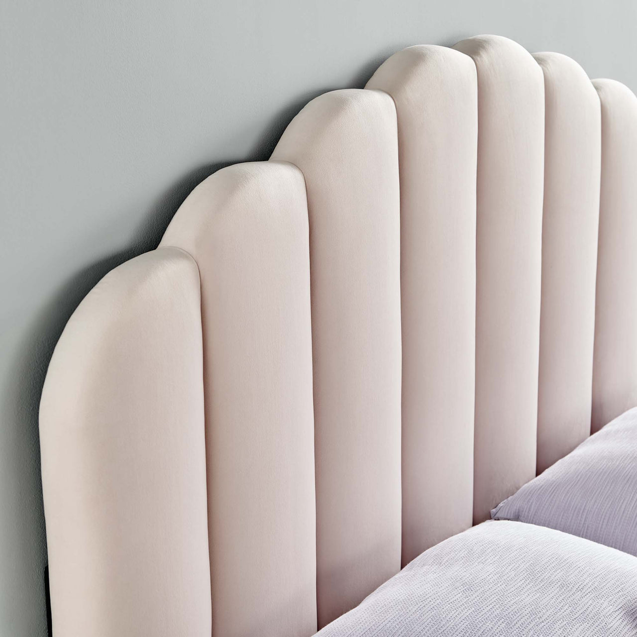 Mermaid Velvet Full | Queen Headboard, Pink