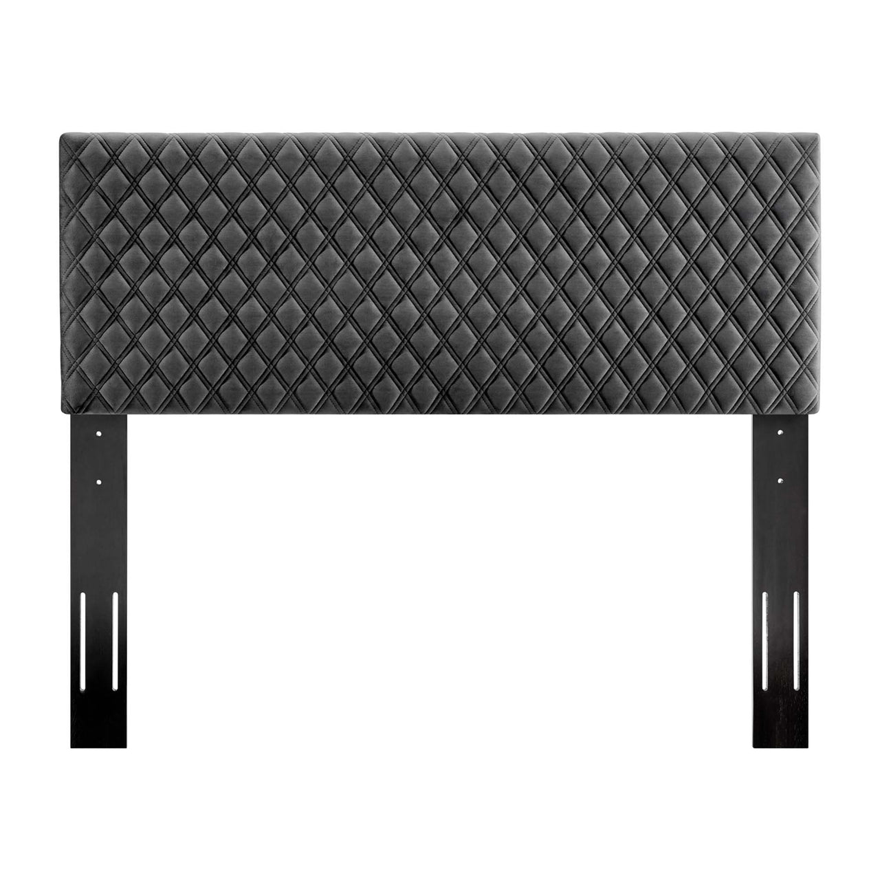 Verayne Upholstered Velvet Full | Queen Headboard, Charcoal