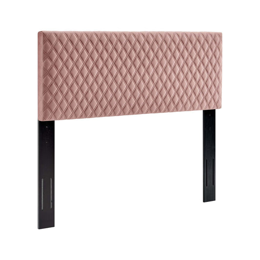 Verayne Upholstered Velvet King Headboard, Dusty Rose