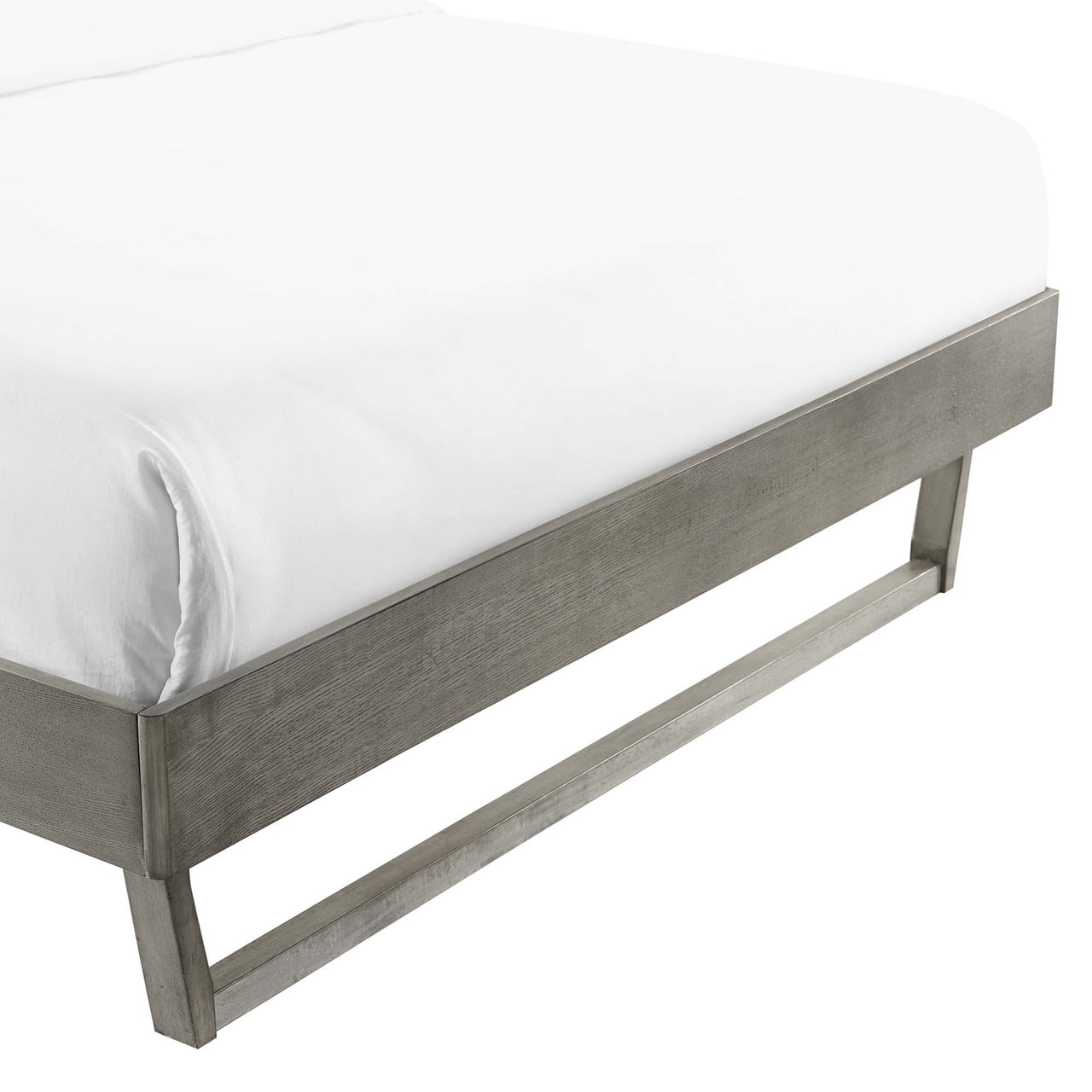 Blaire Wood Twin Platform Bed Frame, Gray