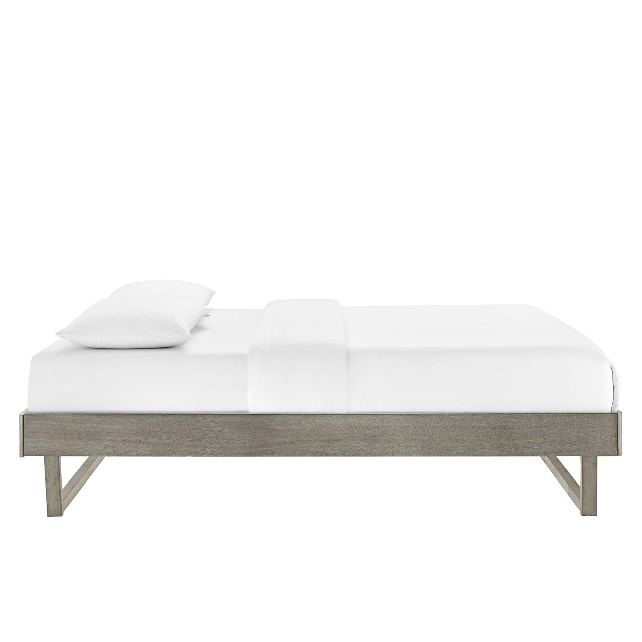 Blaire Wood Full Platform Bed Frame, Gray