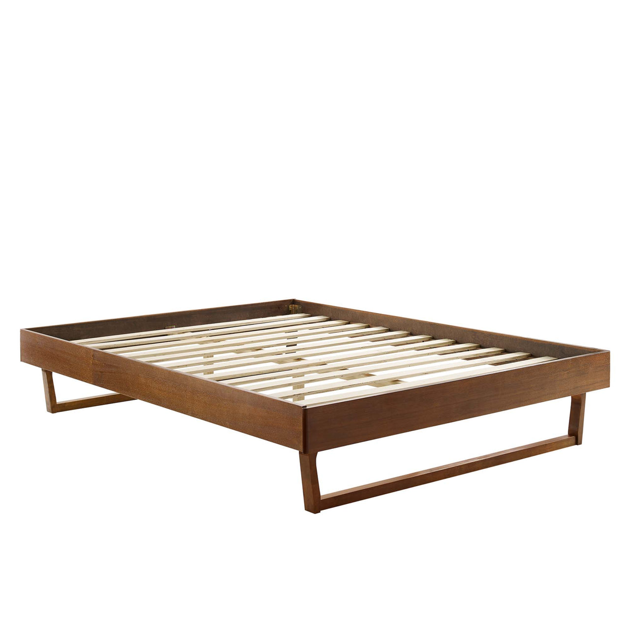 Blaire Wood Full Platform Bed Frame, Walnut