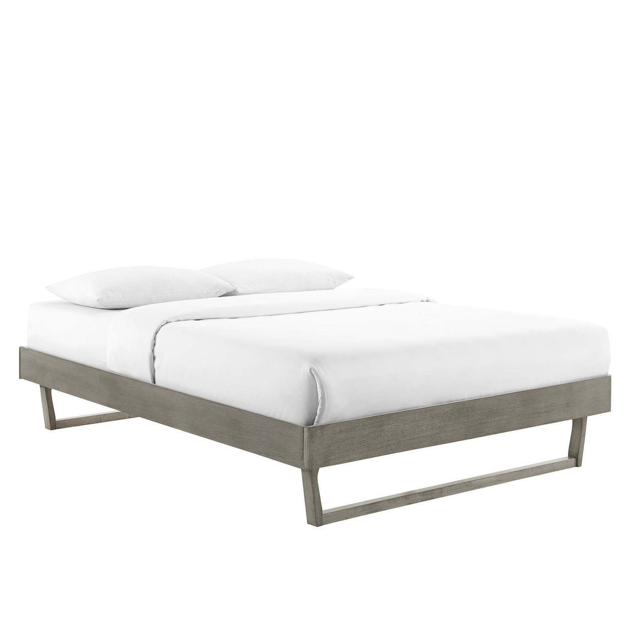 Blaire Wood Queen Platform Bed Frame, Gray