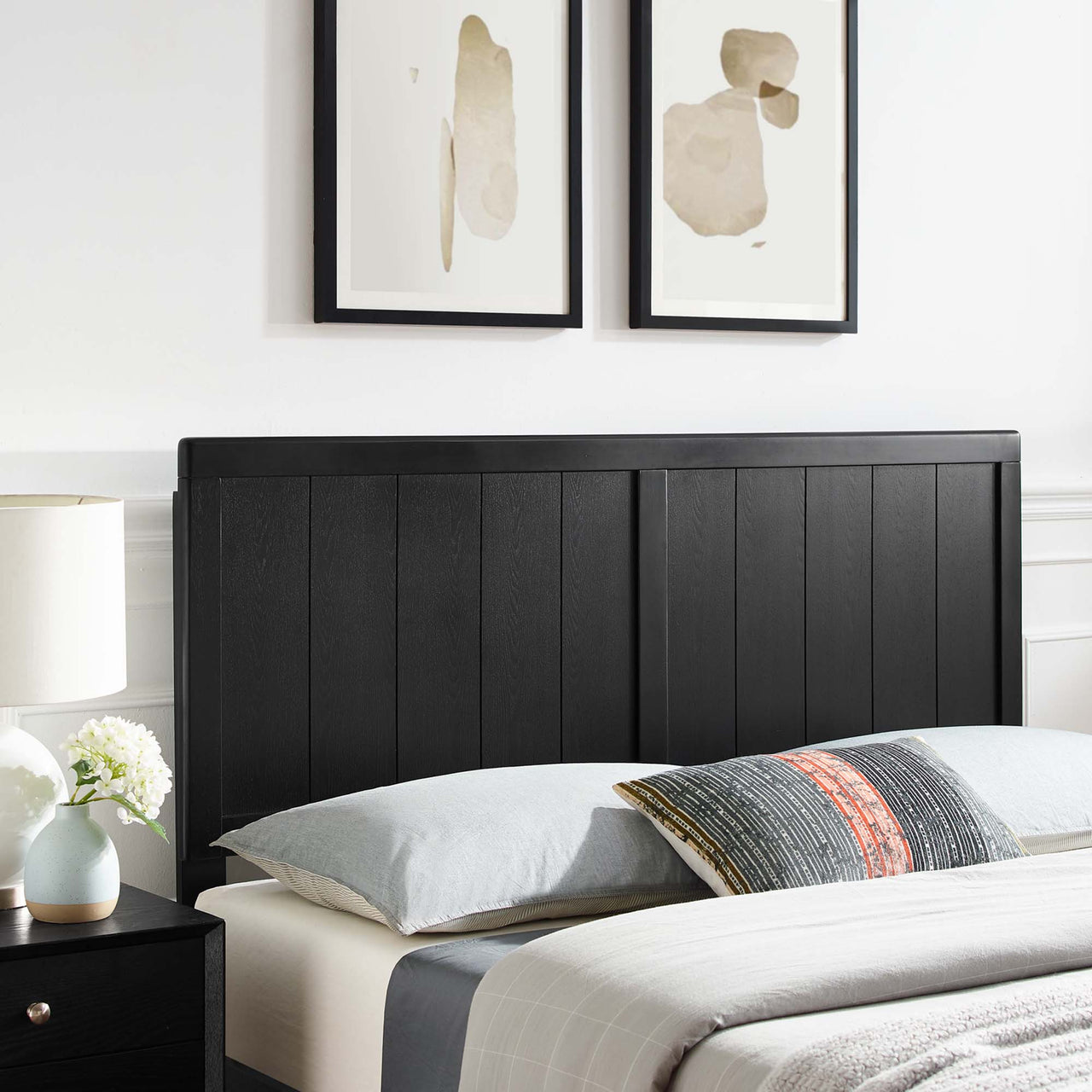 Tempest Driftwood Full Headboard, Black