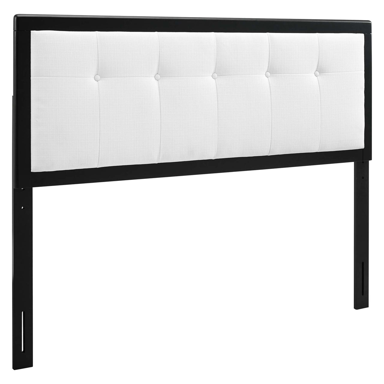 Weslow Button-Tufted Full Platform Bed, Black & White