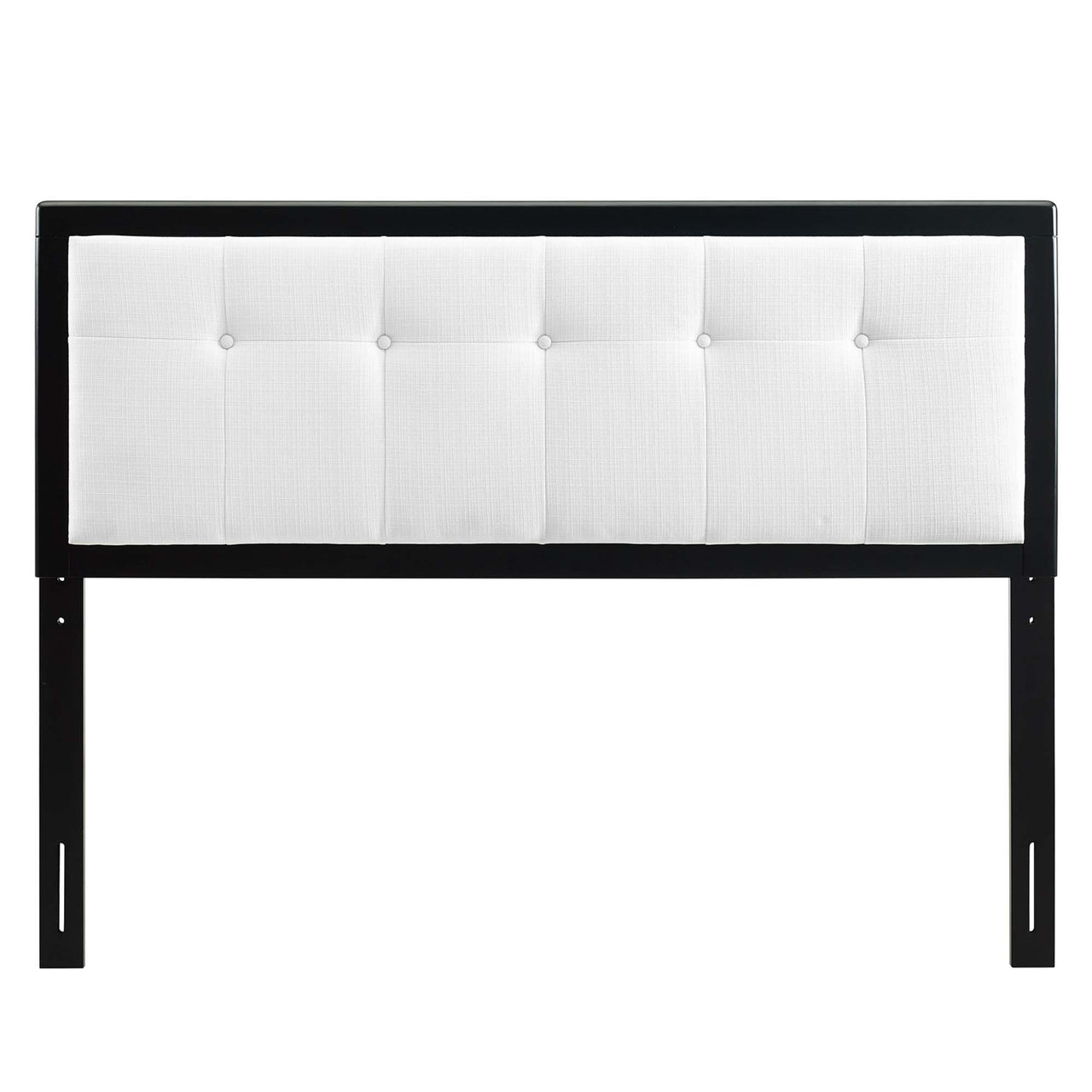 Weslow Button-Tufted Full Platform Bed, Black & White