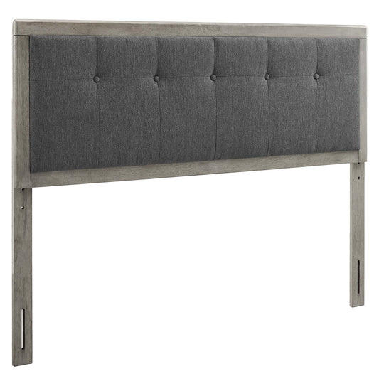 Neutral Blends Upholstered Queen Headboard, Gray & Charcoal
