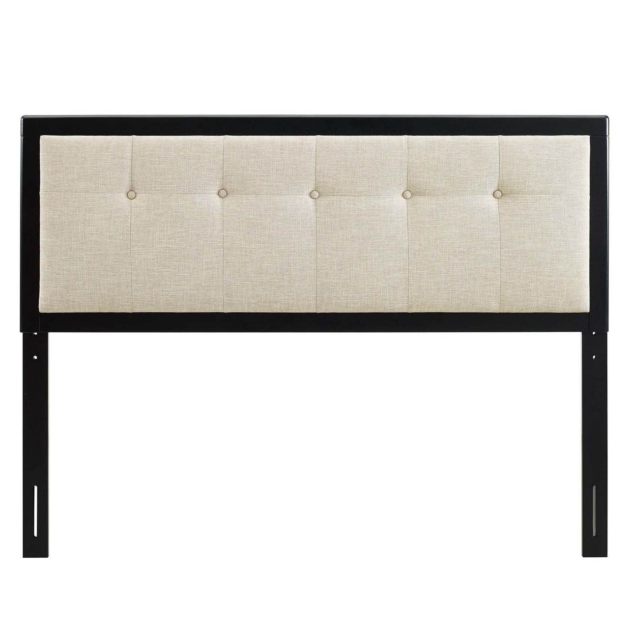 Neutral Blends Upholstered King Headboard, Black & Beige