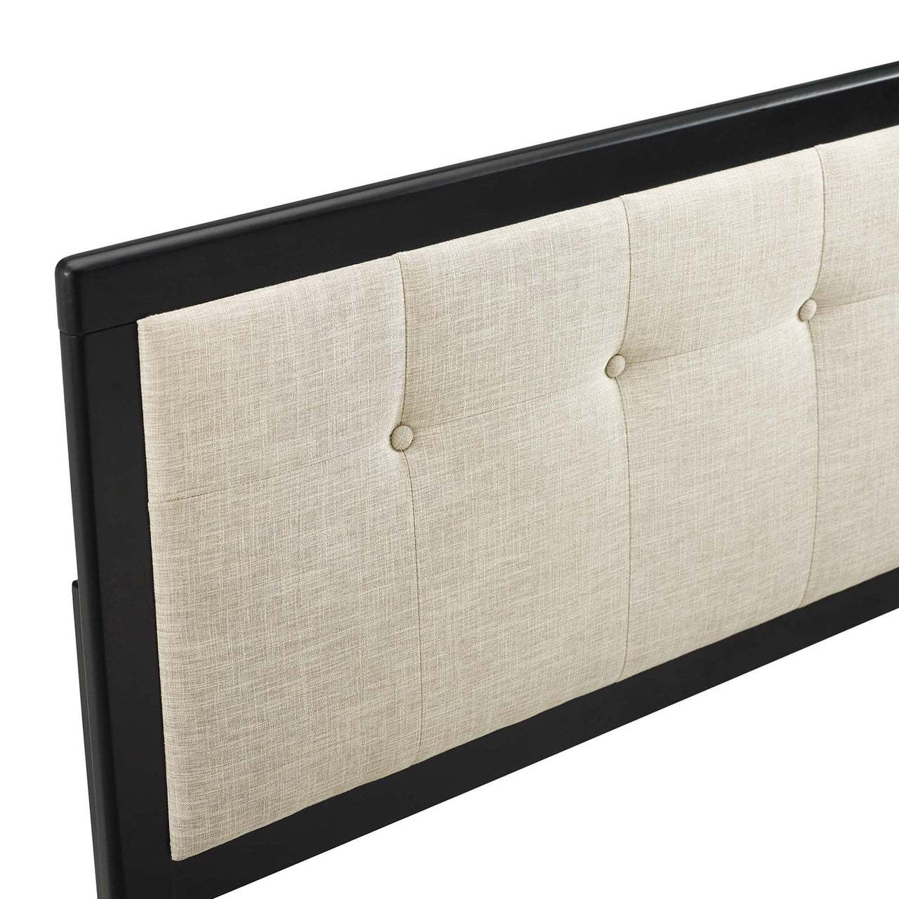 Neutral Blends Upholstered King Headboard, Black & Beige