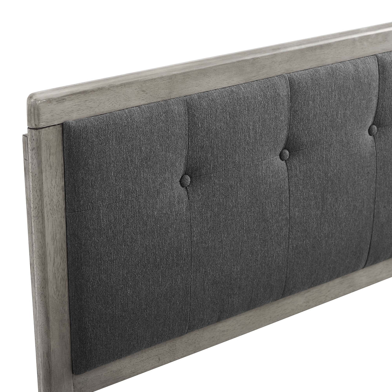Neutral Blends Upholstered King Headboard, Gray & Charcoal
