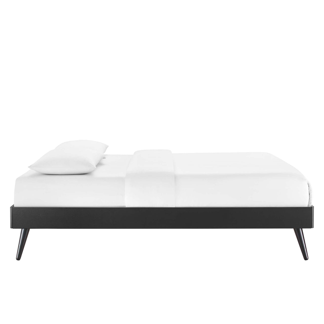 Bosque Upholstered Panel Queen Platform Bed, Black & Beige