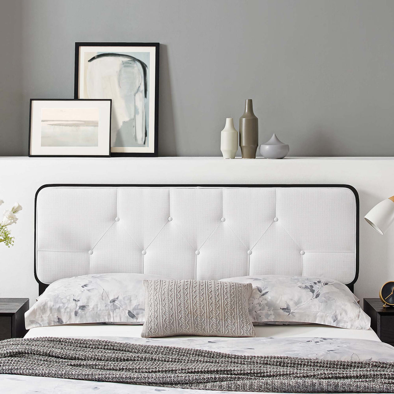 Starstruck Upholstered Twin Headboard, Black & White